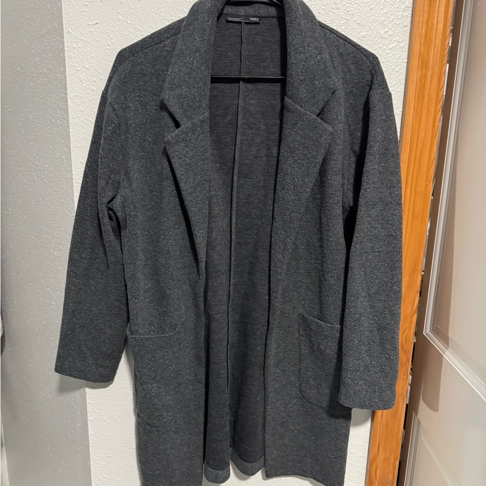 Zara Charcoal Gray Open Front Cardigan